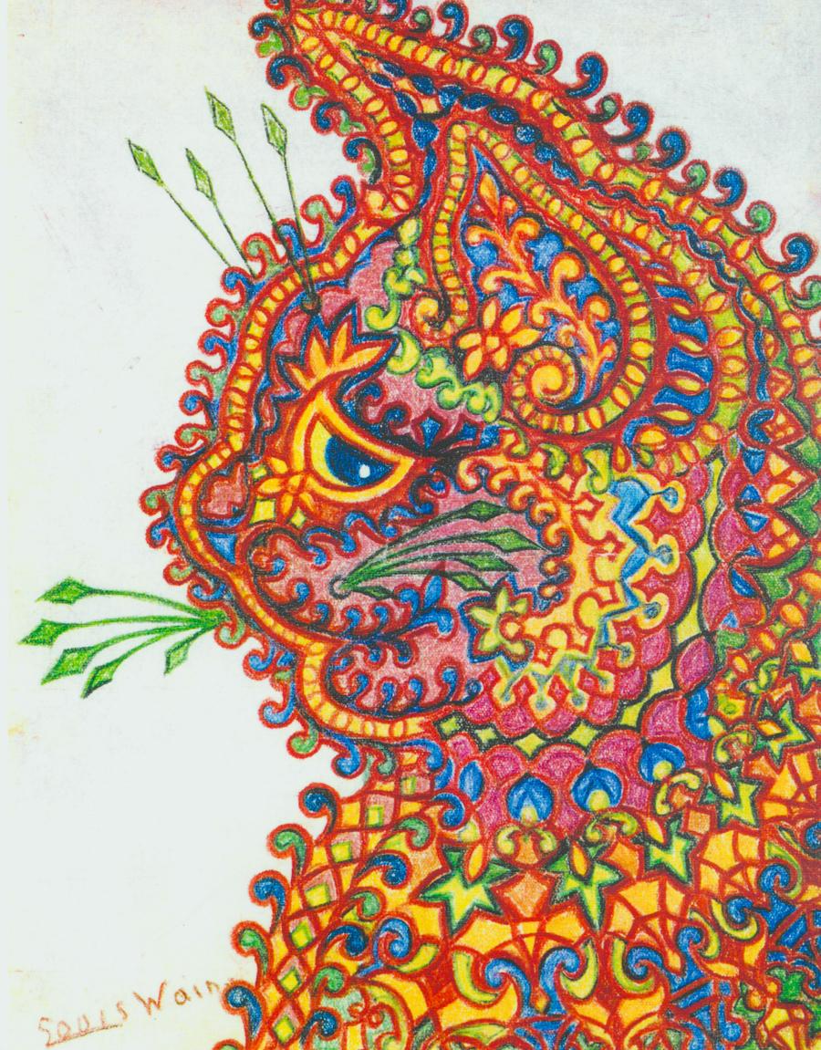 Byzantine cat by louis wain c1930 st albans museums service